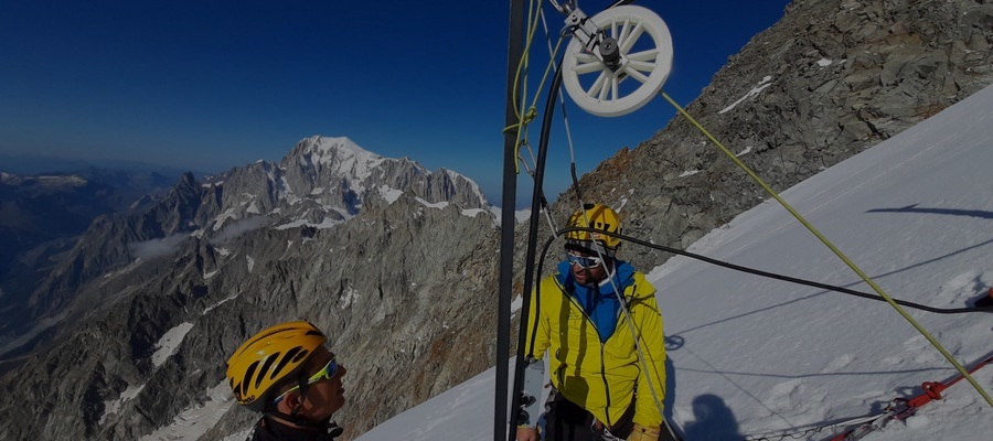 Forages à eau chaude Grandes Jorasses (Italie) septembre 2020